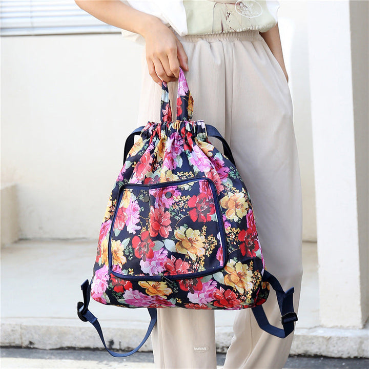 Samlebar trykt nylon ryggsekk med snor | Skanto