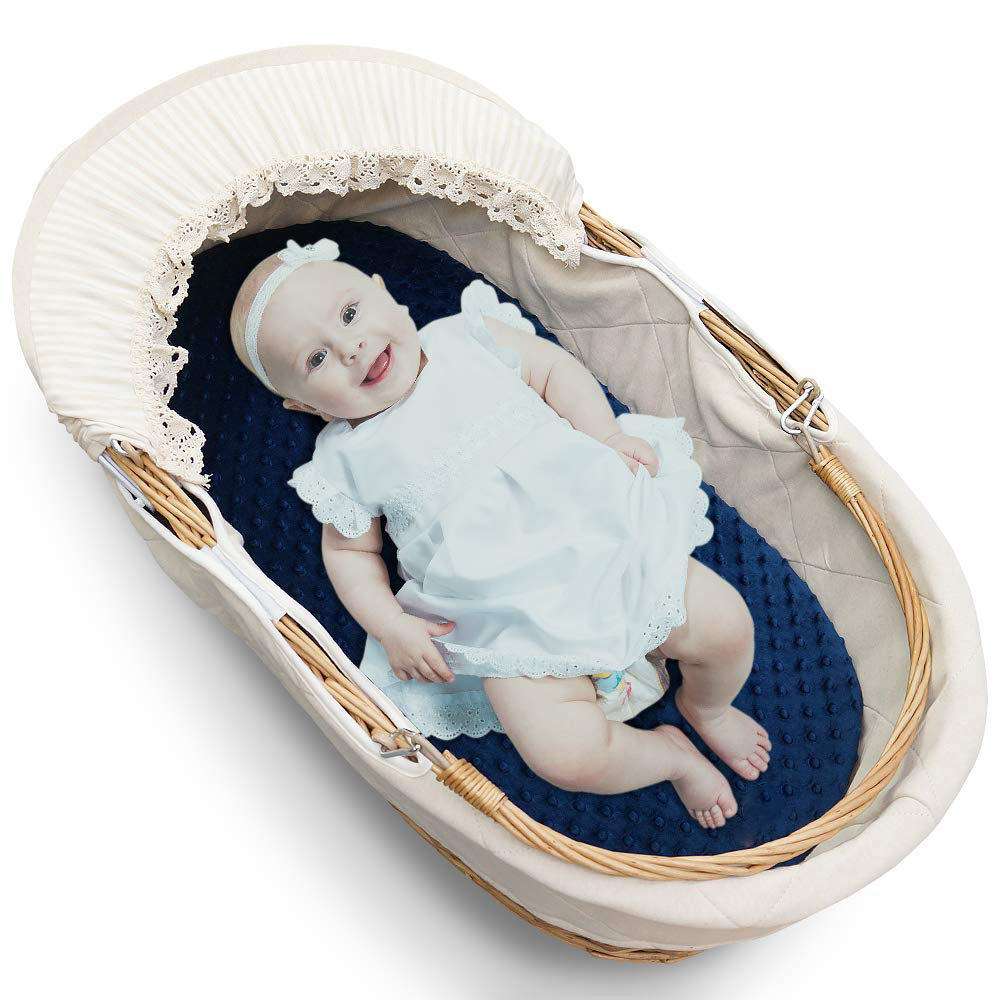 Norvo | Moses kurv madrassdeksel – Myk & Antiskli deksel for babykurv madrass