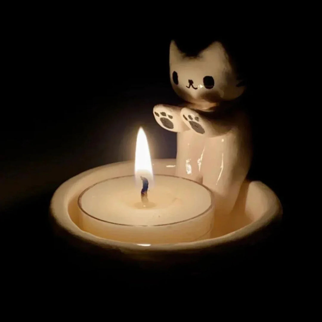 Søt katte lysestake | Skanto