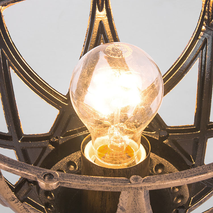 Tradisjonell kolonial globe glass aluminium 1-lys utendørs lys for hage | Skanto