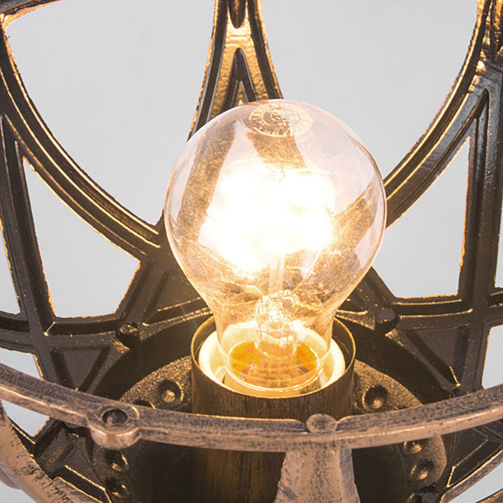 Tradisjonell kolonial globe glass aluminium 1-lys utendørs lys for hage | Skanto