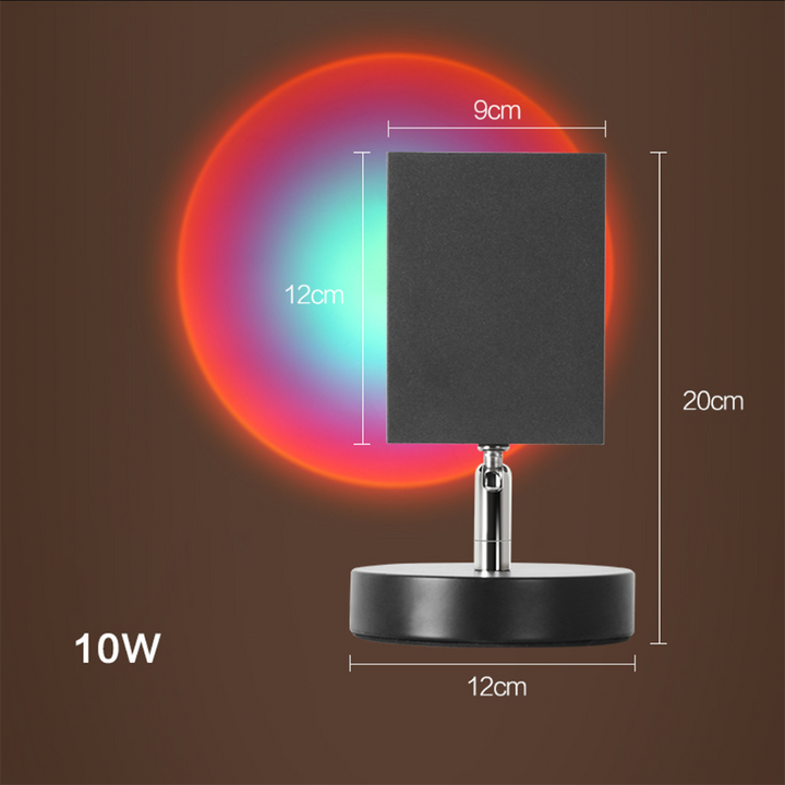 SunsetLuxe - Retro Sunset Bordlampe | Varm LED Ambient Belysning for Soverom og Stue | Skanto