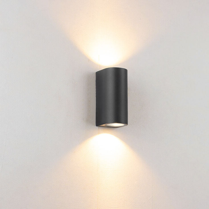 Moderne Enkle Utendørs Vannavstøtende Aluminium Glassylinder 2-Lykt Vegglampe | Skanto