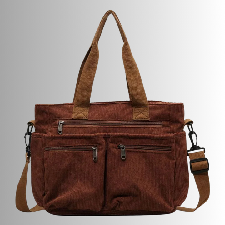 Skanto | Urban Cord Tote Stilig Corduroy Skulderveske – Romslig, Lettvint & Funksjonell Hverdagstote