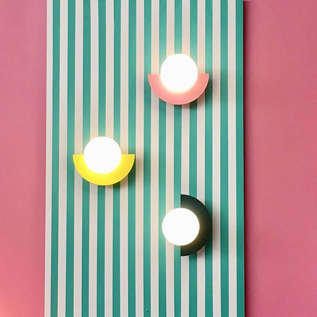 Skanto | Glass Globe Wall Light with Colourful Base