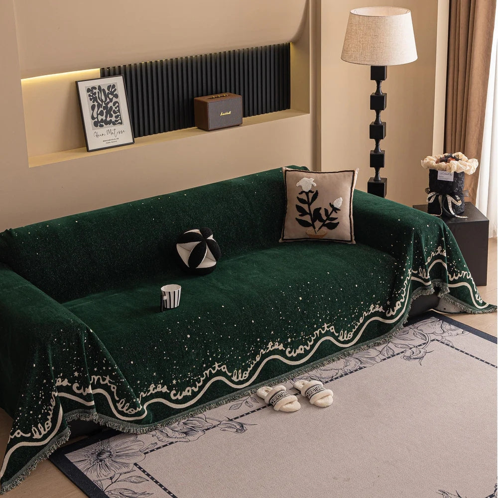 Skanto | Kursive Glitrende Chenille Sofatrekk