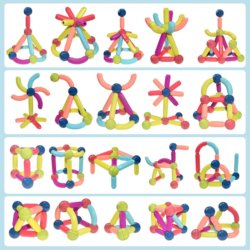 Norvo | Magnetix Attractive Byggeklosser Sett | Utvikling & Kreativitet - For Babyer og Barn