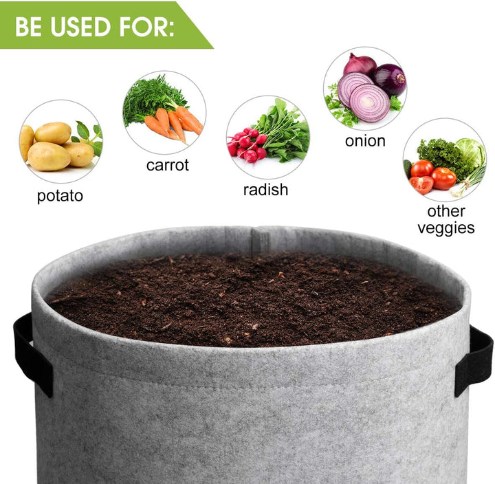 Skanto | 5/7/10/15 Gallon Potetplanting Voksende Forsterket Nonwoven Plante Stoff Potte Barnehage Sekker for Hjemmehagebruk