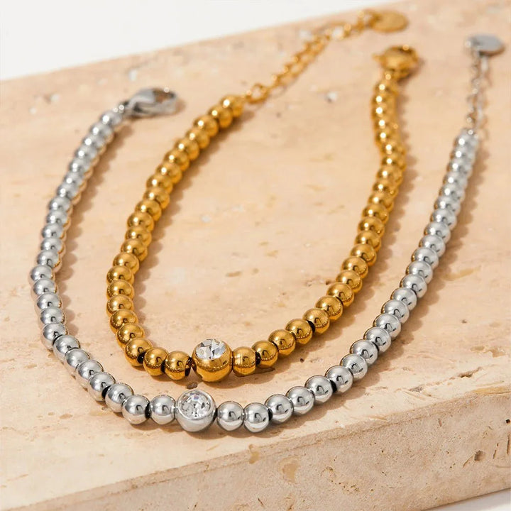 Skanto | 18k Perlede Diamant Senter Halssmykke og Armbånd