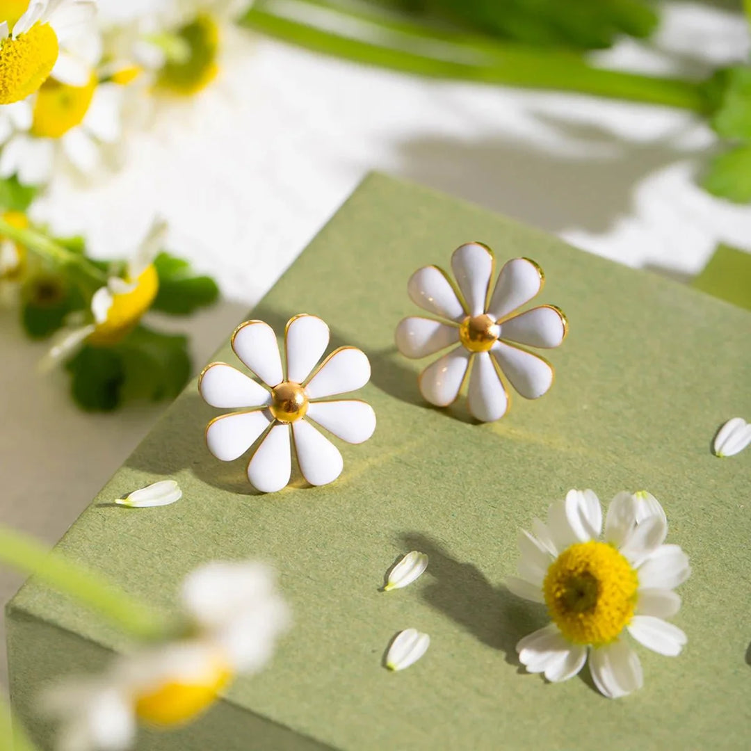 Skanto | 18k Dainty Daisy Blomster Øredobber