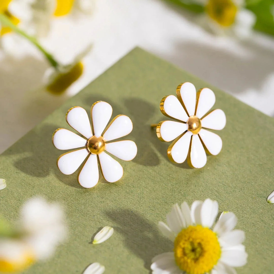 Skanto | 18k Dainty Daisy Blomster Øredobber