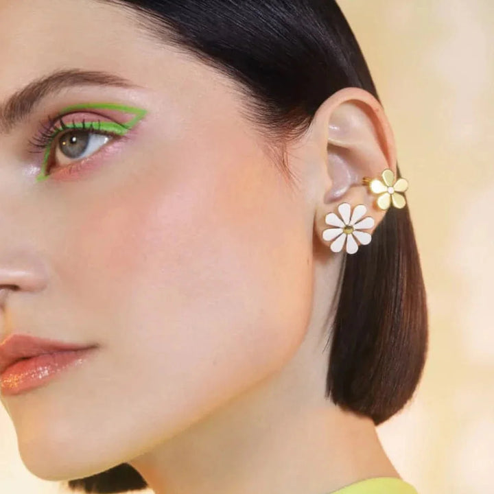 Skanto | 18k Dainty Daisy Blomster Øredobber