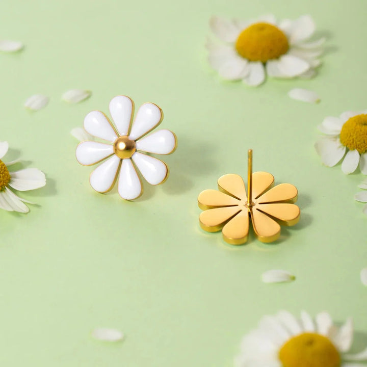 Skanto | 18k Dainty Daisy Blomster Øredobber