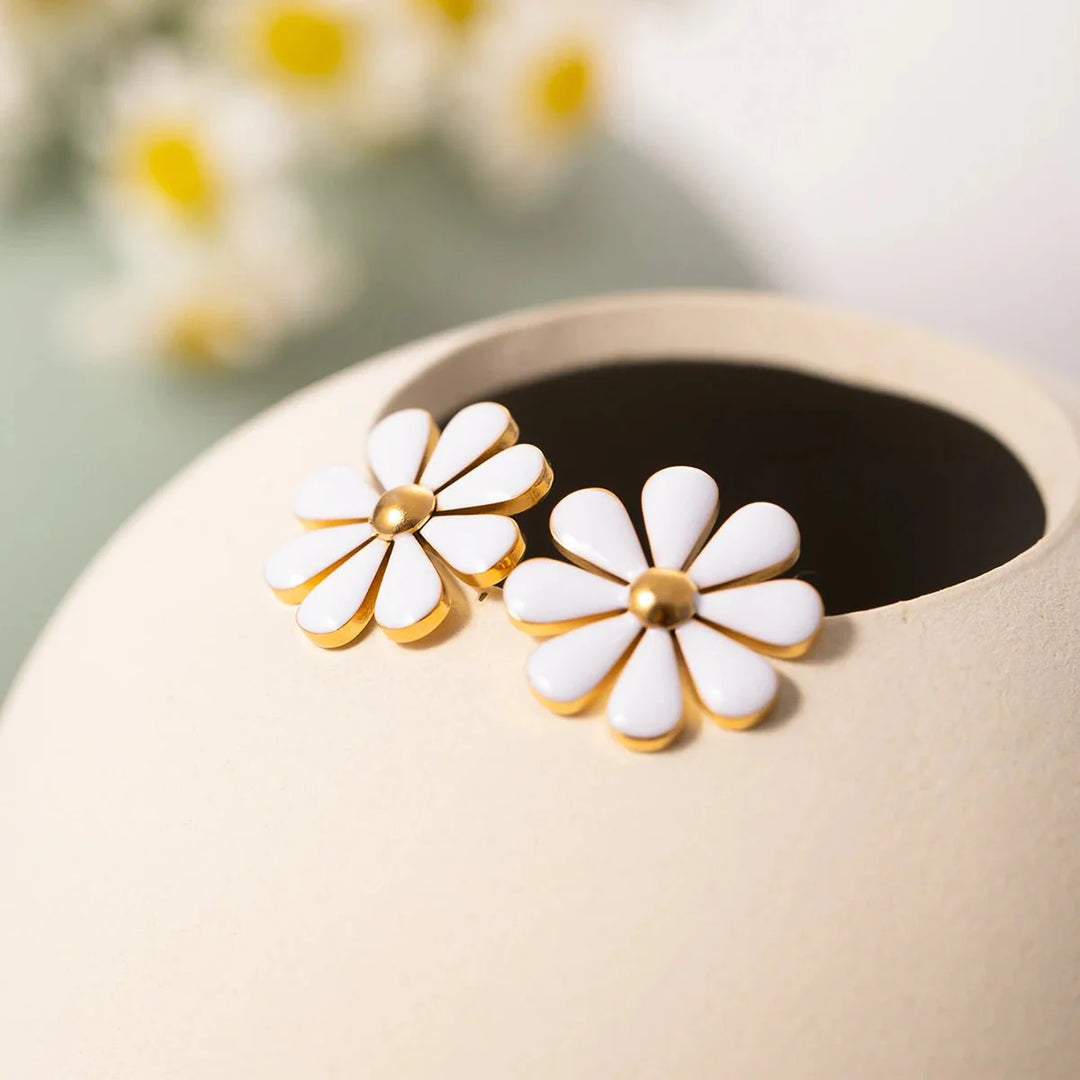 Skanto | 18k Dainty Daisy Blomster Øredobber