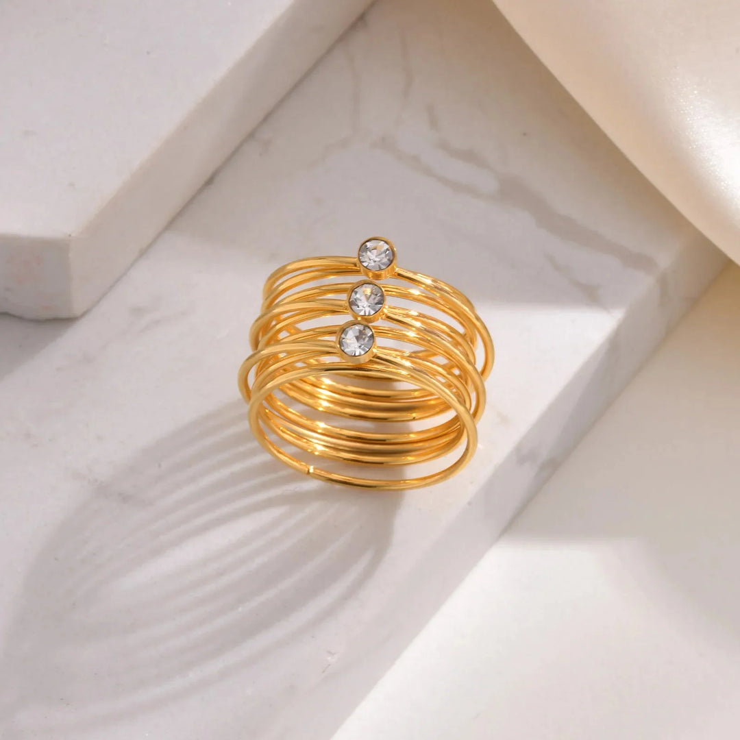 Skanto | 18k Multi Laget Triple Diamant Ringer