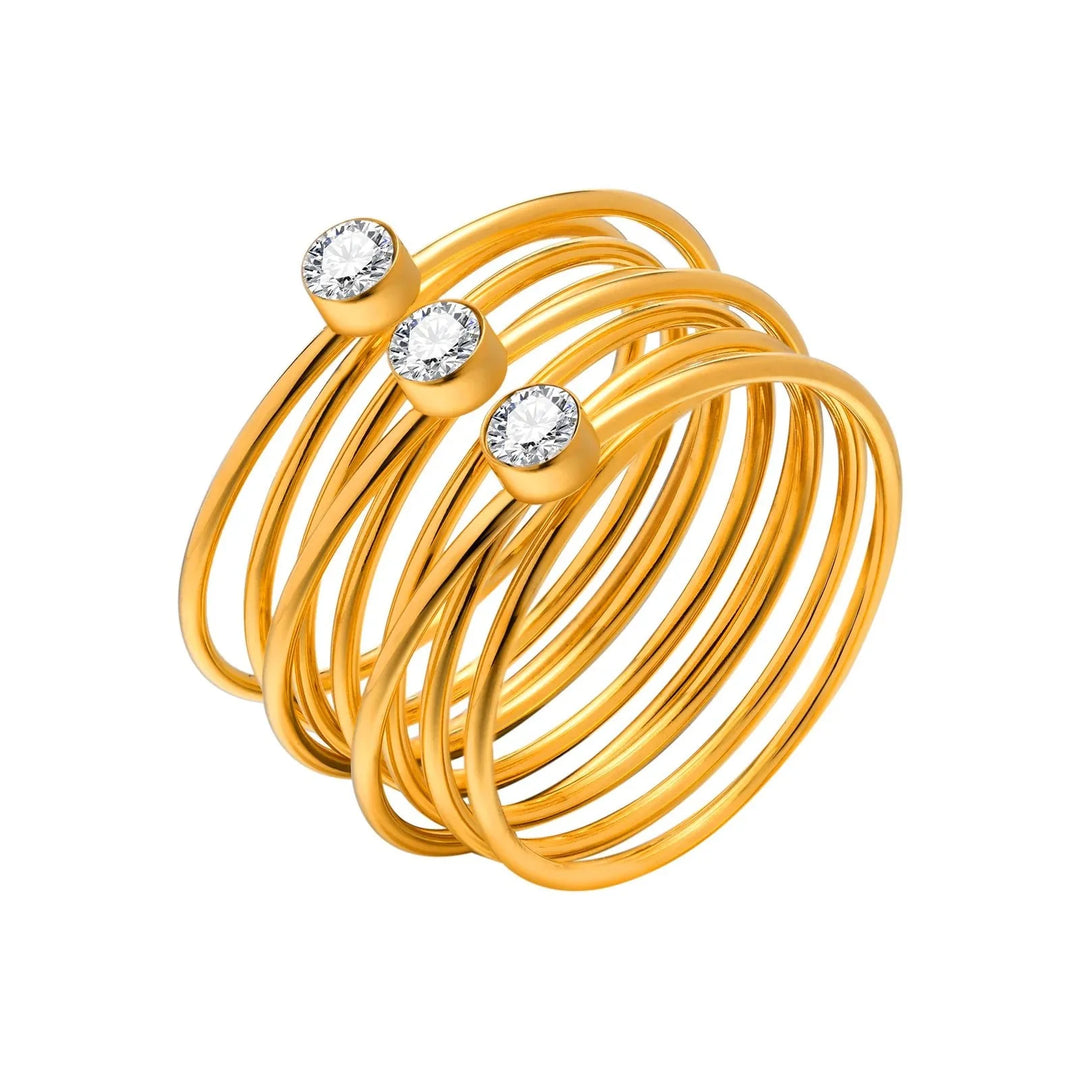Skanto | 18k Multi Laget Triple Diamant Ringer