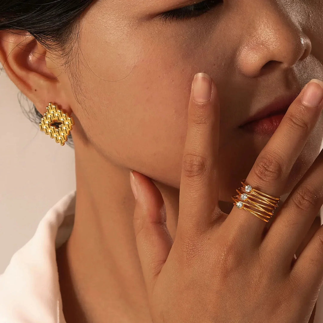 Skanto | 18k Flerlags Tre-diamantringer