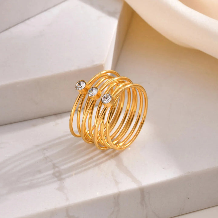 Skanto | 18k Multi Laget Triple Diamant Ringer