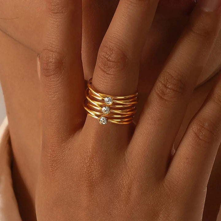 Skanto | 18k Flerlags Tre-diamantringer