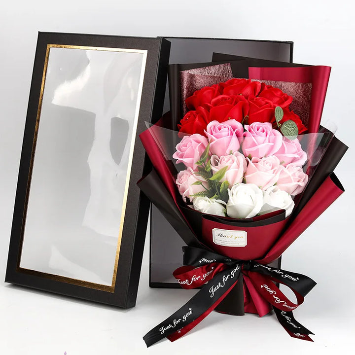 Romantischer Rosenstrauß aus Seife – Geschenk zum Valentinstag