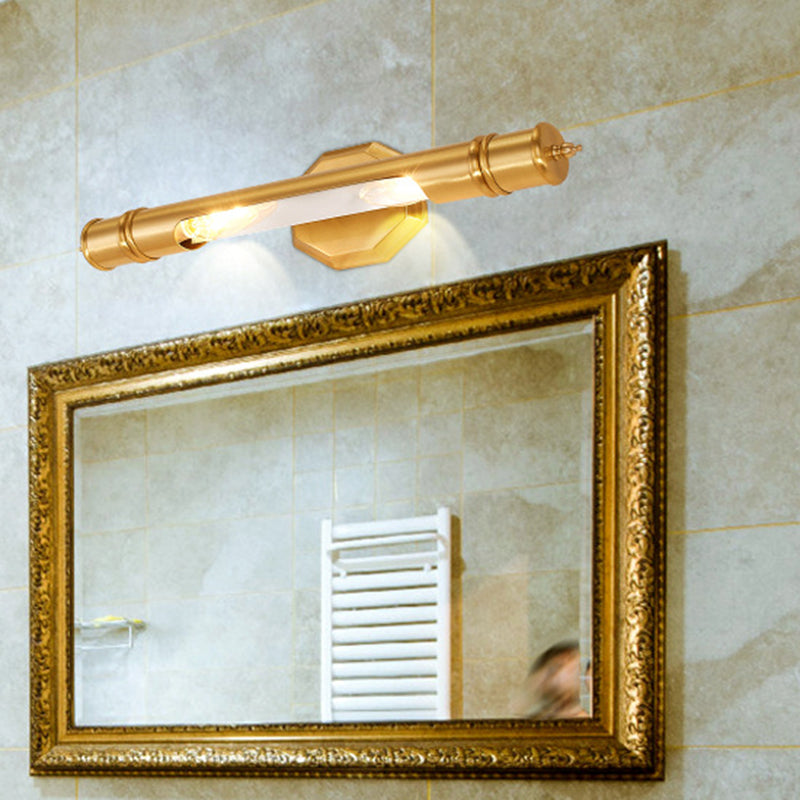 Messing Pol Veggmontert Vanity Lys Retro Metall 14"/18" Bredde 2 Pærer Bad Sconces Belysning | Skanto