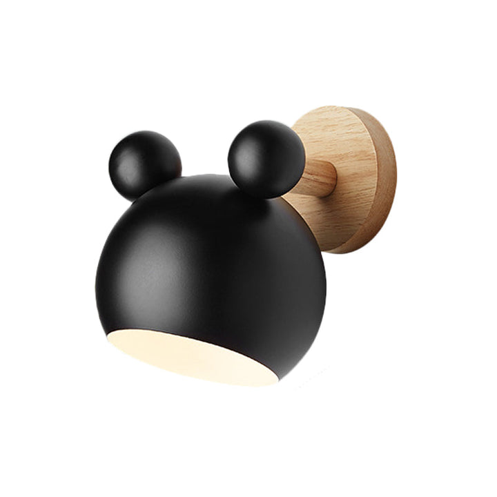 Bjørn/Bjelle Rotating Veggmontert Lampe Macaron Iron 1-Hode Sengelesing Vegglampe i Hvit/Rosa/Grønn og Tre | Skanto