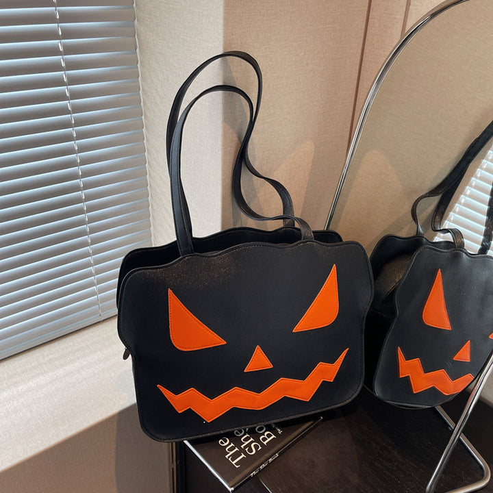 Skanto | Halloween Messenger Bag – Skulderveske i svart og oransje skummelt stil