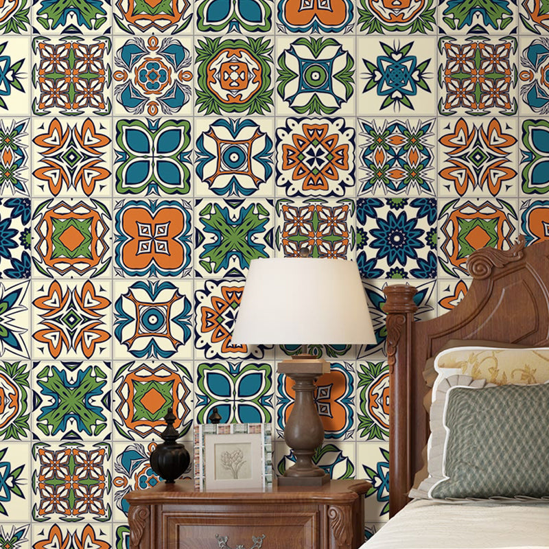Norvo | PVC Avtakbar Tapet Bohemian Petals Veggkunst for kjøkkenet, 10' L x 12" B (1 stk)