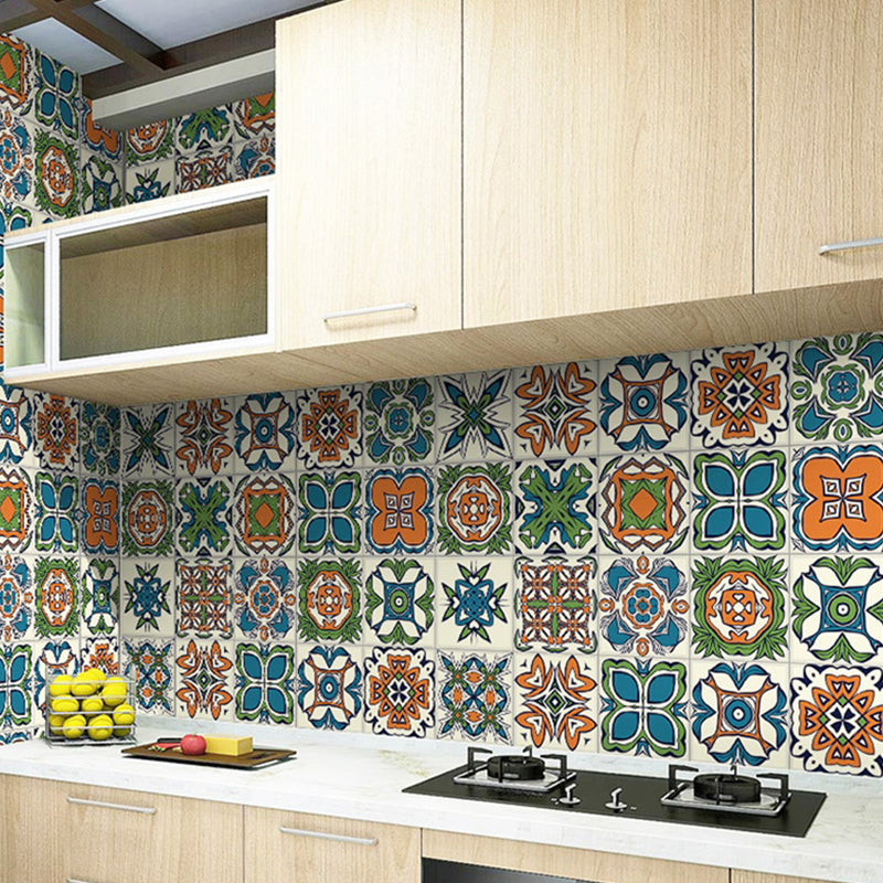 Norvo | PVC Avtakbar Tapet Bohemian Petals Veggkunst for kjøkkenet, 10' L x 12" B (1 stk)