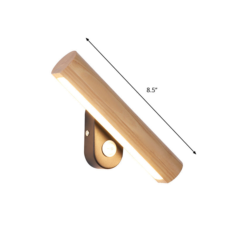 Rotérbar Tube Seng Hjørne Veggmontert Lys Tre 8.5"/12.5" Bred LED Enkel Vegglampe Innretning i Varm/Hvit Lys | Skanto