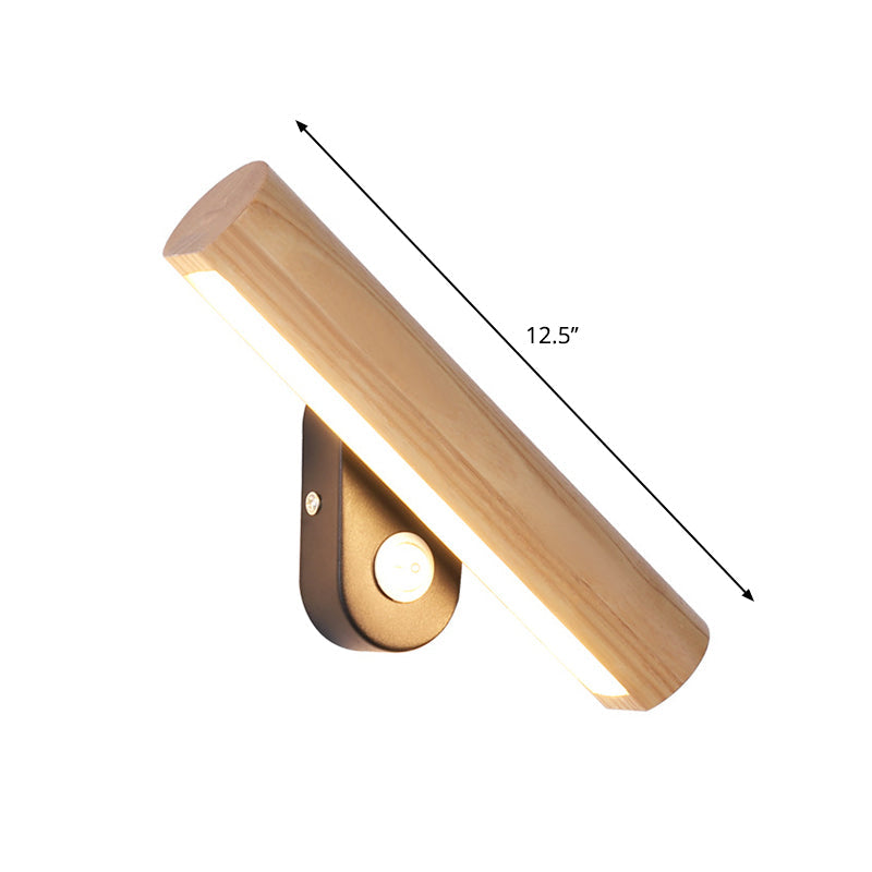 Rotérbar Tube Seng Hjørne Veggmontert Lys Tre 8.5"/12.5" Bred LED Enkel Vegglampe Innretning i Varm/Hvit Lys | Skanto