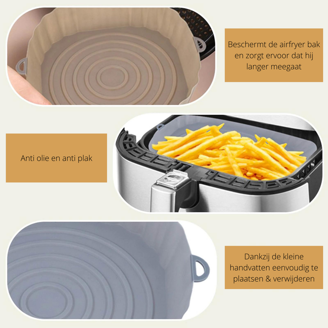 SiliconFry Tray – Gjenbrukbar Airfryer Mold for Oppvaskmaskin Skanto