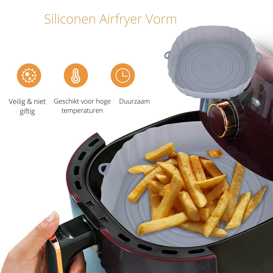 SiliconFry Tray – Gjenbrukbar Airfryer Mold for Oppvaskmaskin Skanto