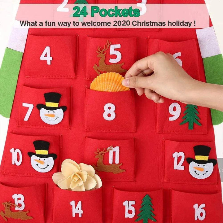 Skanto | Advent Kalender Stoff Jule Hängende Pendant Julenissens Filtnisser DIY Advent Kalender Jule Dekorasjon Jul