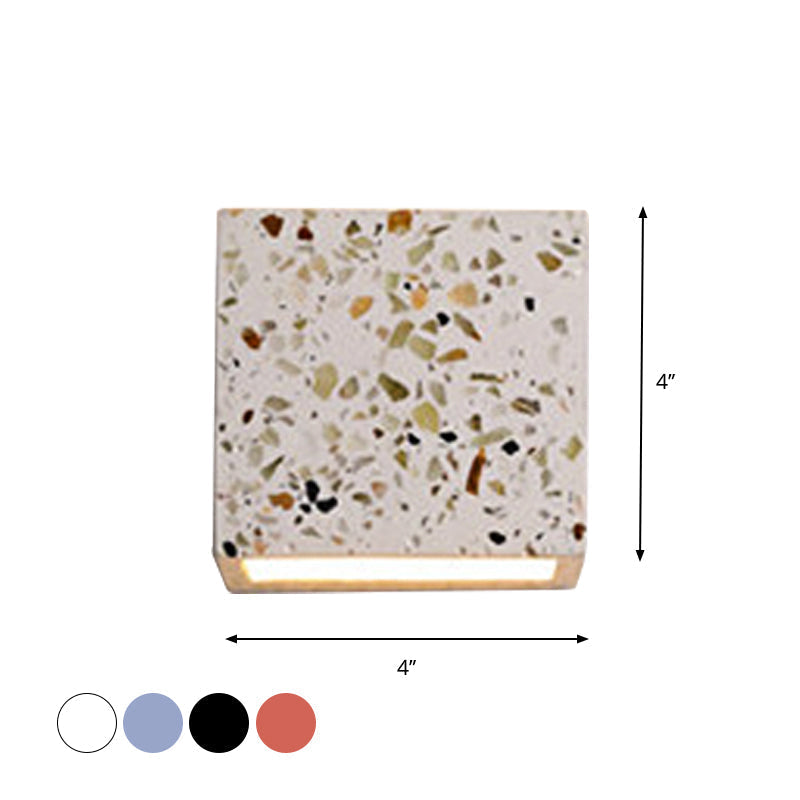 Skanto | Nordic Style Kubisk Opp Ned Vegglampe Terrazzo 1 Lampe Hotell Veggmontert Lys i Rød/Hvit/Blå