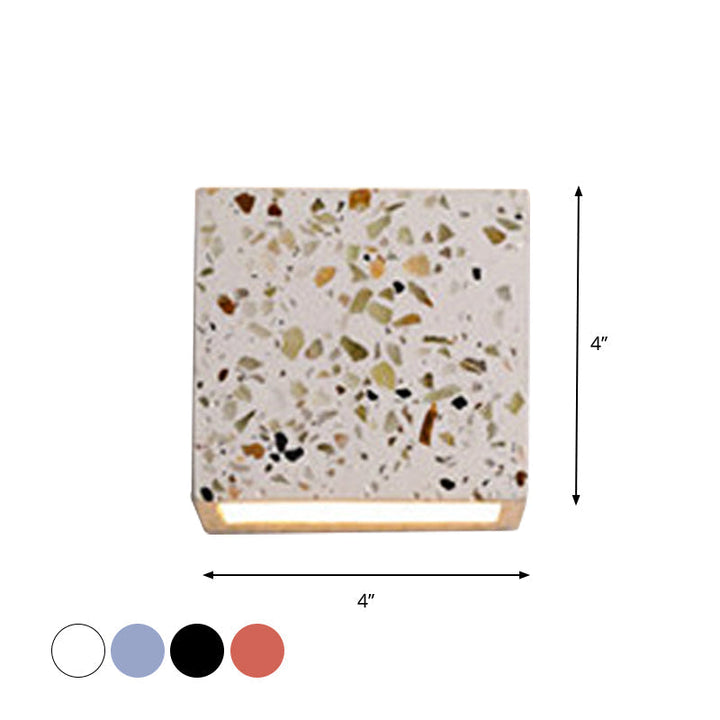 Skanto | Nordic Style Kubisk Opp Ned Vegglampe Terrazzo 1 Lampe Hotell Veggmontert Lys i Rød/Hvit/Blå
