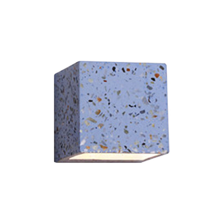 Skanto | Nordic Style Kubisk Opp Ned Vegglampe Terrazzo 1 Lampe Hotell Veggmontert Lys i Rød/Hvit/Blå