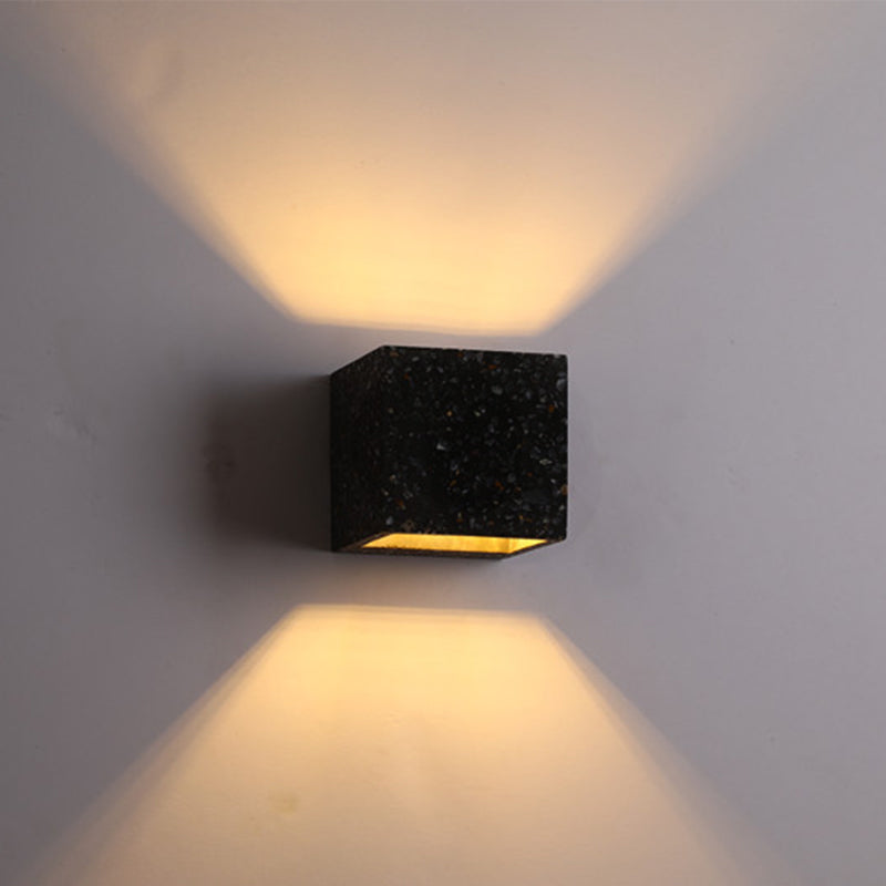 Skanto | Nordic Style Kubisk Opp Ned Vegglampe Terrazzo 1 Lampe Hotell Veggmontert Lys i Rød/Hvit/Blå