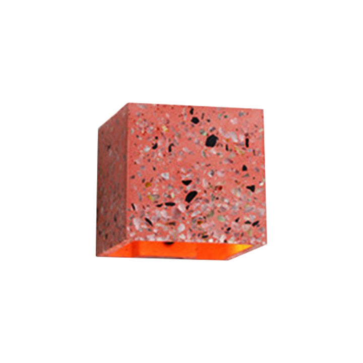 Skanto | Nordic Style Kubisk Opp Ned Vegglampe Terrazzo 1 Lampe Hotell Veggmontert Lys i Rød/Hvit/Blå