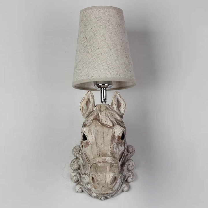 Art Deco Hestehode Vegglampe Resin 1-Lykt Restaurant Veggmontert Lys med Kjegleskjerm i Lys Brun | Skanto