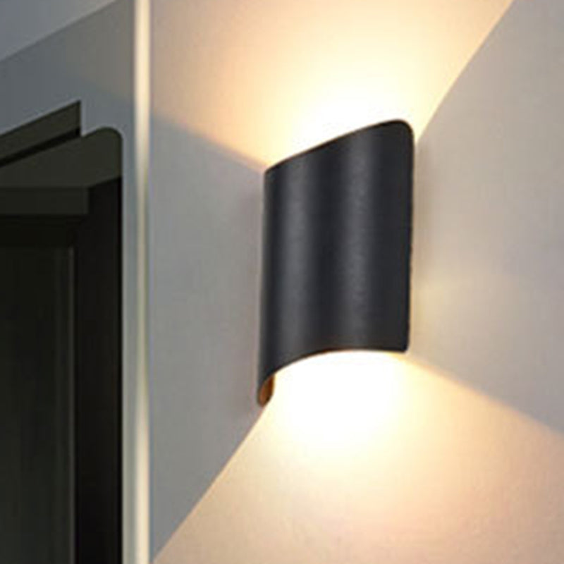 Aluminium Buevegg Lysestake Minimalistisk 2-Lys Svart LED Veggmontert Belysning for Døråpning | Skanto