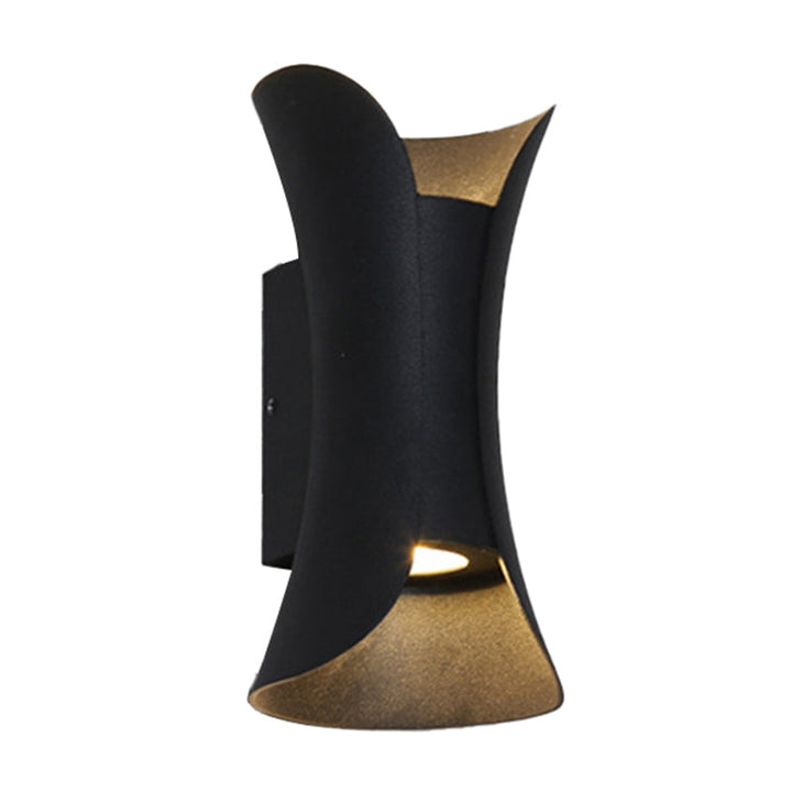Liten/Stort Flared LED Vegglampe Moderne Metall 2 Lyspærer Svart/Hvit/Hvit-Gull Opp Ned Lys for Terrasse | Skanto