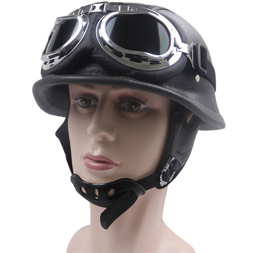 Vintage Lærret Motorsykkel Hjelm Skanto