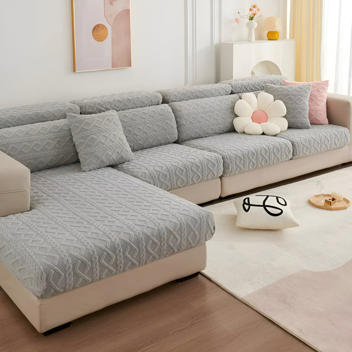 Samt-sofa trekk med diamantmønster – Myk & Luksuriøs | Perfekt passform for enhver sofa | Skanto