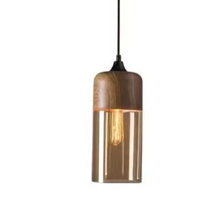 Håndgeblasene Pendelleuchte fra Glas og Holz, Verstellbar