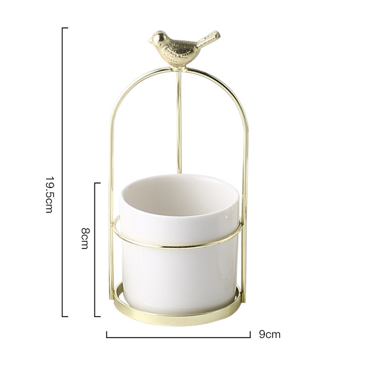 Skanto | Blomsterplantetopper med fugledesign for stilfull dekorasjon
