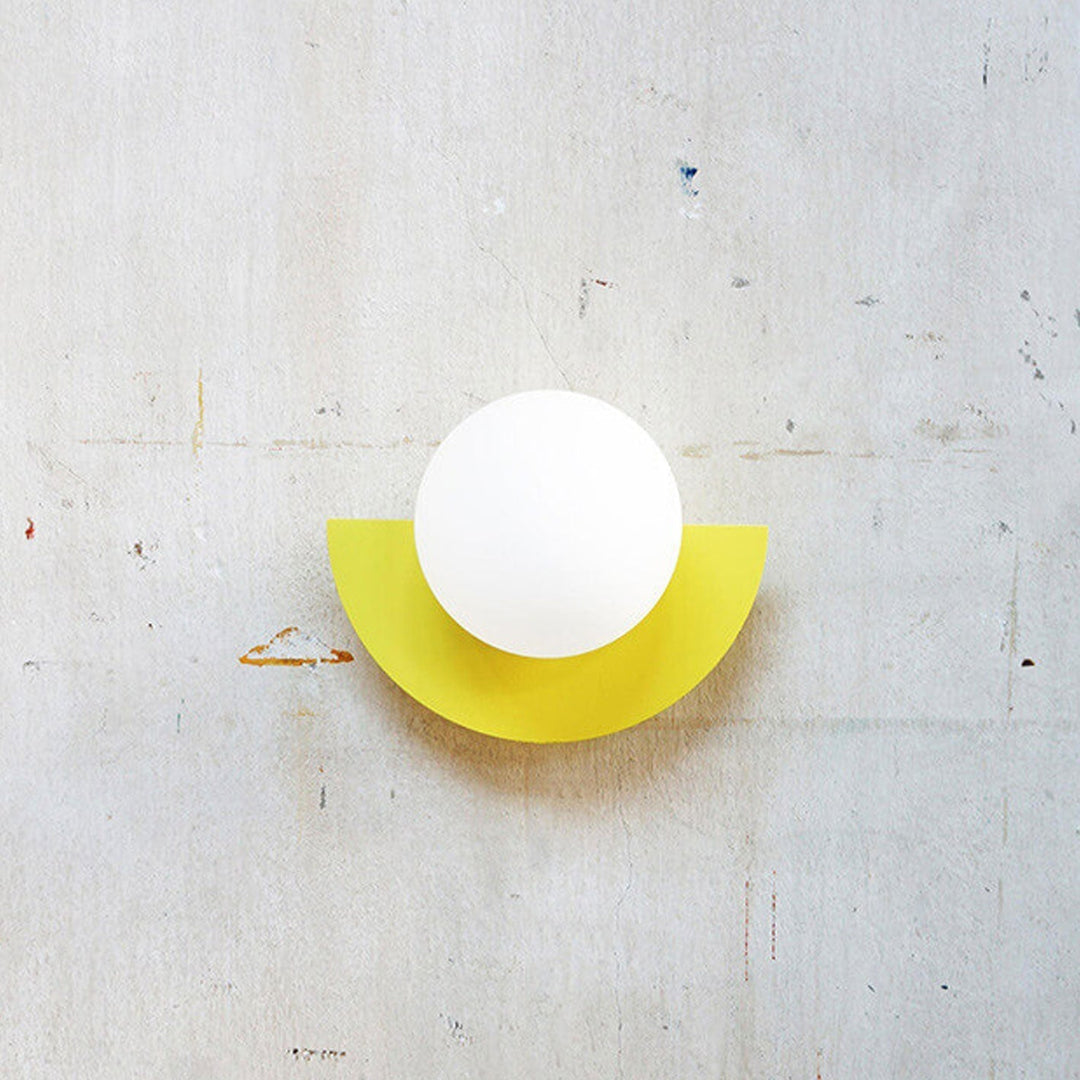 Skanto | Glass Globe Wall Light with Colourful Base