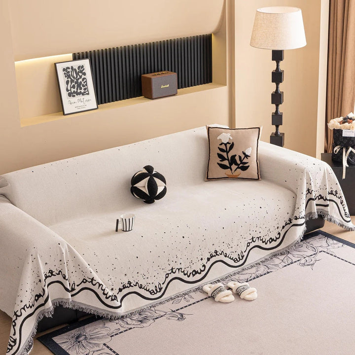 Skanto | Kursive Glitrende Chenille Sofatrekk