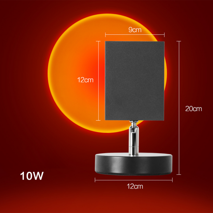 SunsetLuxe - Retro Sunset Bordlampe | Varm LED Ambient Belysning for Soverom og Stue | Skanto
