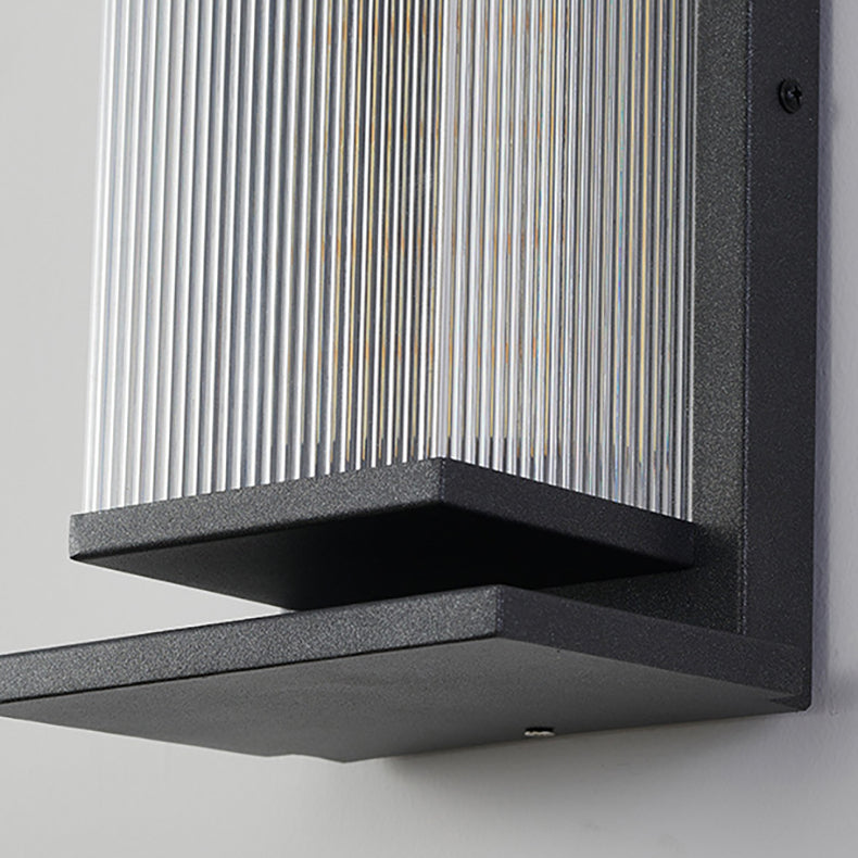 Moderne Minimalistisk Vanntett Rektangulær Rustfritt Stål Akryl LED Vegglygte Lampe For Utendørs Patio | Skanto